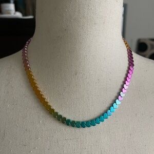 Multicolor Hematite Heart Necklace